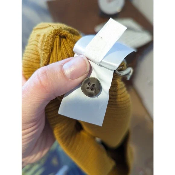 Madewell Ribbed Knit Slim Pajama Pants Golden Yellow - Picture 9 of 9